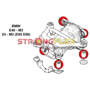 BMW E46 Silent blocs de berceau x4 + nez de pont 