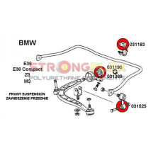 Kit complet silent bloc BMW E36 y compris M3 90 SHA