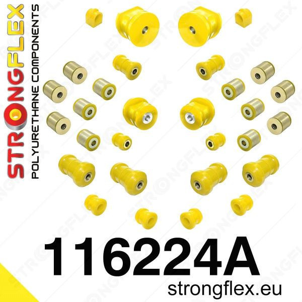 Kit complet silentblocs Mercedes 190 W201 dureté sport 90 SHA