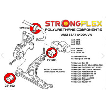 Kit complet silentblocs AUDI A3 8P dureté 80 SHA