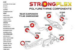 Kit complet silentblocs AUDI A3 8V dureté 90 SHA