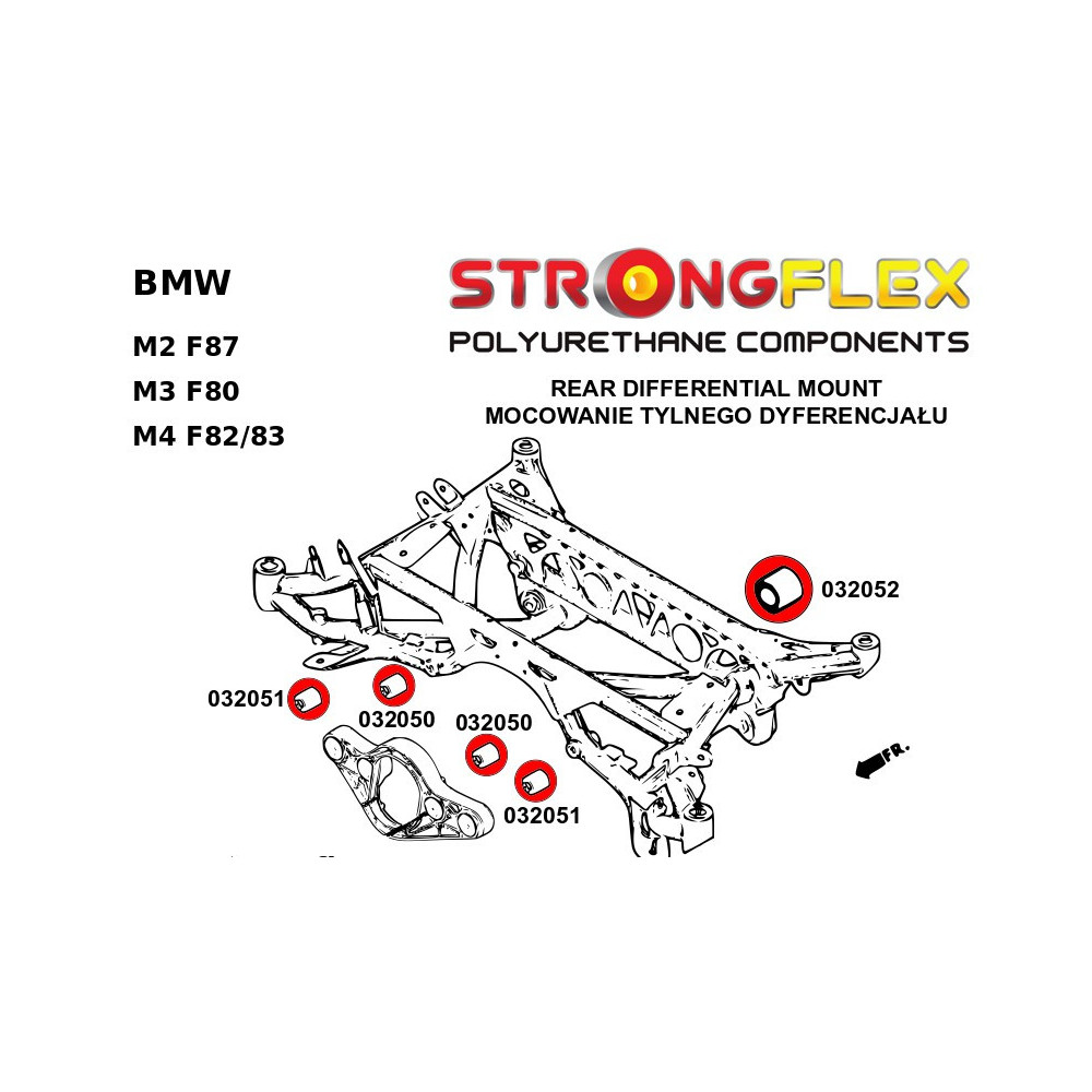Silent blocs renforcés de pont BMW M4 avec support