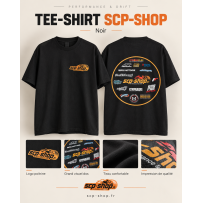 Tee-shirt SCP-SHOP noir 100% coton 180 g/m² – Performance & Drift